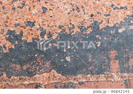 Grunge red and brown color rust metal texture background 90842145