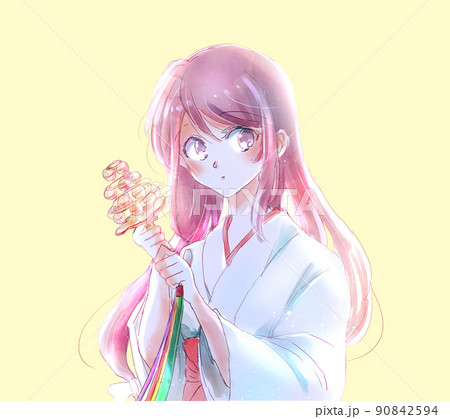 神楽鈴を持った巫女 神楽鈴を持った巫女 90842594