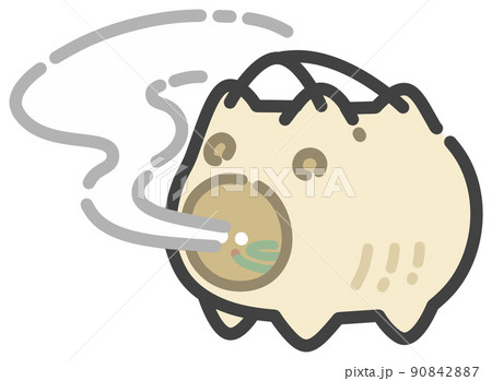 蚊取り線香の豚のデフォルメイラスト 90842887