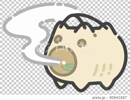 蚊取り線香の豚のデフォルメイラスト 90842887
