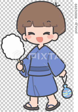 浴衣の男の子のデフォルメイラスト 浴衣の男の子のデフォルメイラスト 90842899