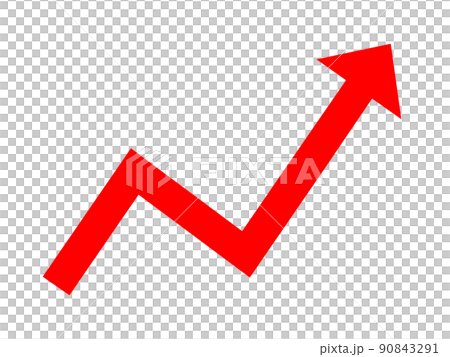 鋸齒形,鋸齒狀的上升箭頭。價格上漲和銷售增加的形象。 鋸齒形,鋸齒狀的上升箭頭。價格上漲和銷售增加的形象。 90843291