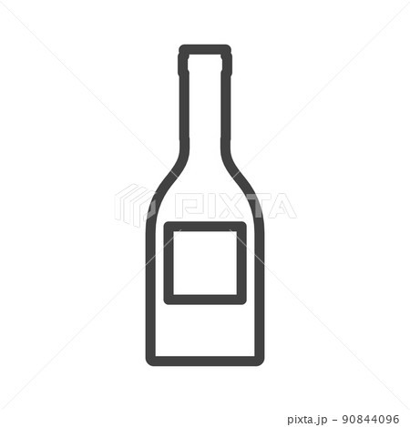 Bottle glass drink vector illustration icon. Liquid plastic container beverage symbol and alcohol bar label object. Food graphic sign soda or beer isolated white. Outline product silhouette blank pub 90844096
