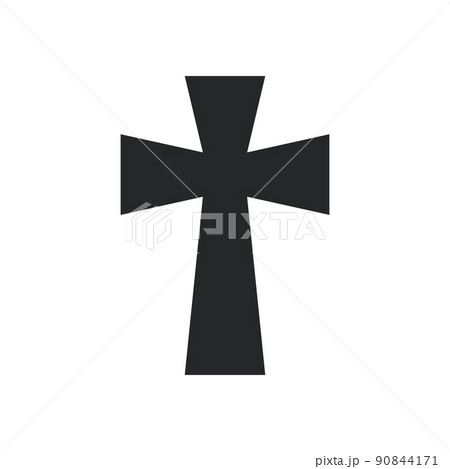 Cross religion god vector illustration icon. Symbol christianity and shape christian sign. Religious crucifix faith and catholicism black holy art. Spirituality element jesus design and isolated white 90844171
