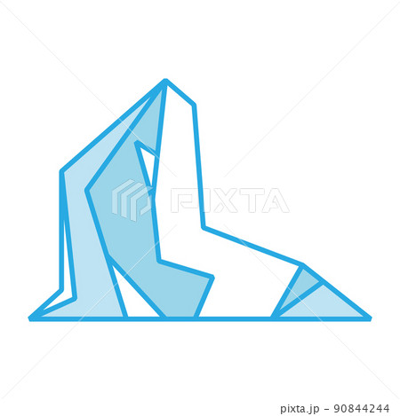 Iceberg vector icon and blue illustration underwater sea. Nature deep ocean and polar antarctic cold. Arctic freeze mountain glacier symbol and frozen berg design. Abstract under north landscape 90844244