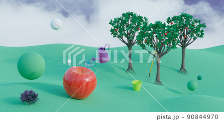 Abstract background vegetable garden. 3d render, 3d illustration. Abstract background vegetable garden. 3d render, 3d illustration. 90844970