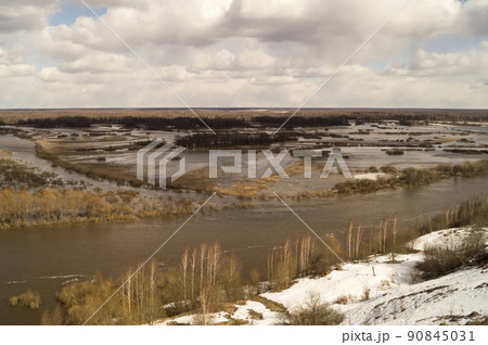 Spring landscape with river Spring landscape with river 90845031