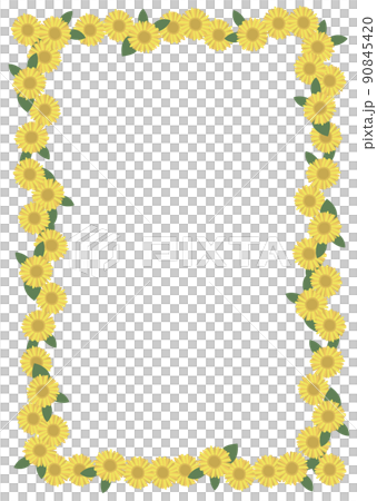 Hand-painted sunflower frame (vertical) 90845420