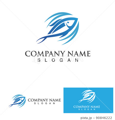 Fish abstract icon design logo template,Creative vector symbol of fishing club or online shop. 90846222