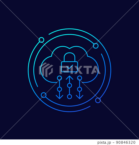 Secure cloud access or protected hosting line icon Secure cloud access or protected hosting line icon 90846320