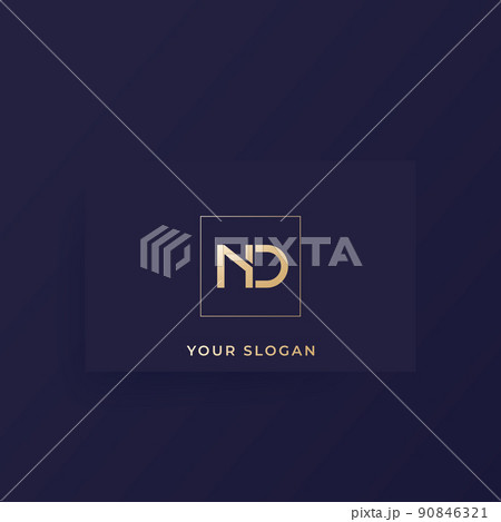 ND monogram, letters vector logo on a card 90846321