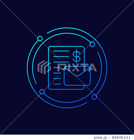 invoice line icon on dark 90846331