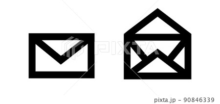 閉じているメールと開いているメールのアイコンセット。 閉じているメールと開いているメールのアイコンセット。 90846339