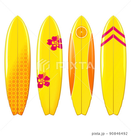Vector Yellow Surfboard Icons Vector Yellow Surfboard Icons 90846492