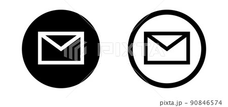 メールのアイコンセット。白黒。 90846574