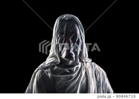 Portrait of a scary ghost isolated on black background with clipping path 90846719