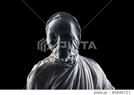 Portrait of a scary ghost isolated on black background with clipping path 90846721