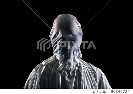 Portrait of a scary ghost isolated on black background with clipping path 90846724