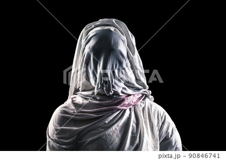 Portrait of a scary ghost isolated on black background with clipping path 90846741