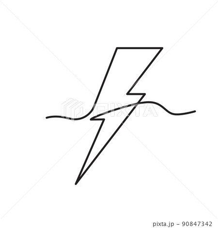 Line Drawing Lighting Strike Icon Line Drawing Lighting Strike Icon 90847342