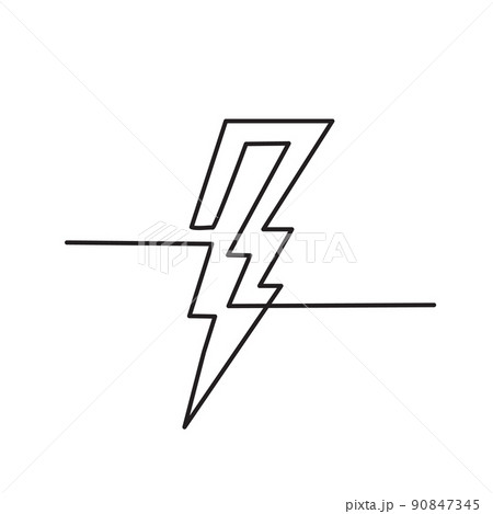 Line Drawing Lighting Strike Icon Line Drawing Lighting Strike Icon 90847345