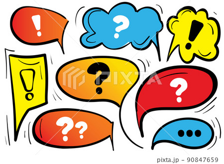 Hand Drawn Imitation of Speech Bubble Vector Icons Hand Drawn Imitation of Speech Bubble Vector Icons 90847659