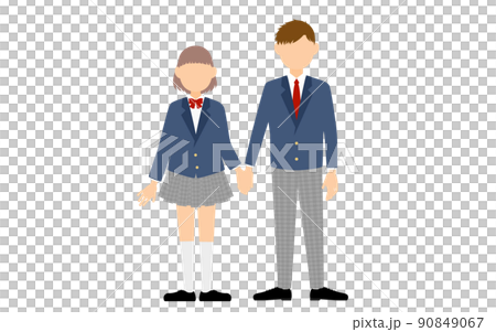 性指向について、異性愛の恋人たち、中高生の男女 90849067