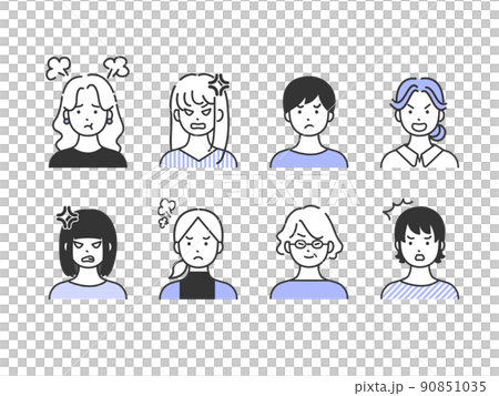 一個憤怒的女人的簡單插圖 一個憤怒的女人的簡單插圖 90851035