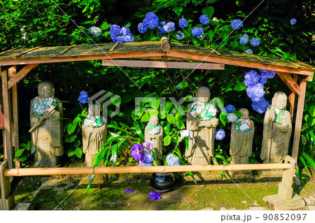 六地蔵と紫陽花 90852097