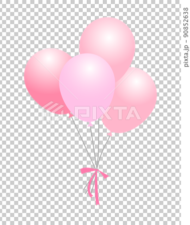 ピンク色の風船のイラスト素材 90852638