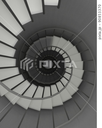 上から見た螺旋階段 3dイラストレーションのイラスト素材