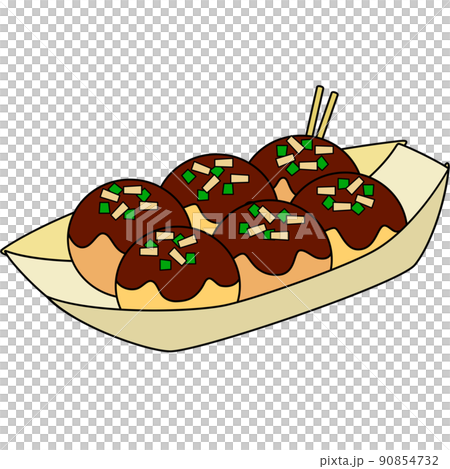 Illustration of takoyaki (with outline) 90854732