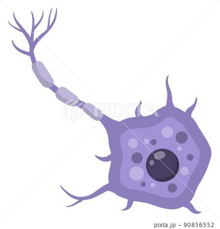 Blue neuron cell. Membrane and the nucleus. Blue neuron cell. Membrane and the nucleus. 90856552