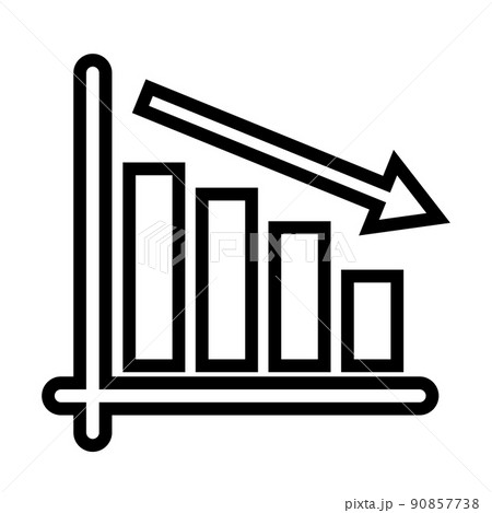 減少していく棒グラフのアイコン 90857738