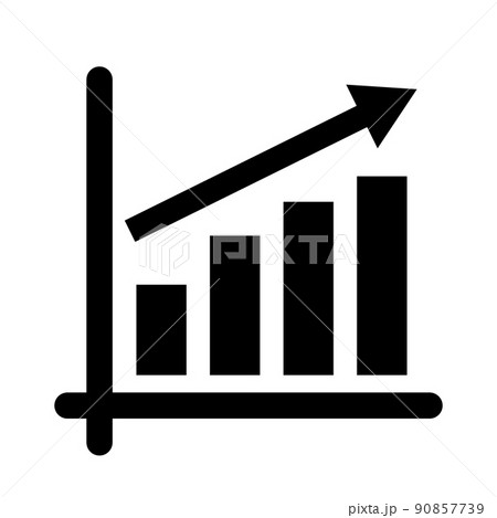 上昇するチャートアイコン。棒グラフ。 90857739