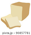 カットされた食パンのイラスト、一斤 90857781