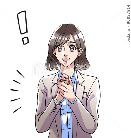 ひらめく若い女性 90857814