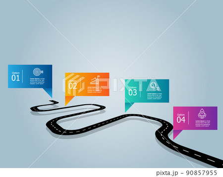 abstract horizontal road timeline infographics element presentation abstract horizontal road timeline infographics element presentation 90857955
