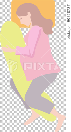 Pregnant woman sleeping in a pillow 90858727
