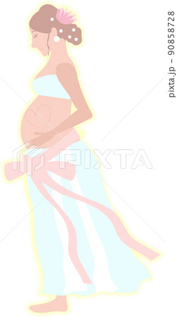 Pregnant Woman Outdoor Maternity Photoshoot Stock Vector (Royalty