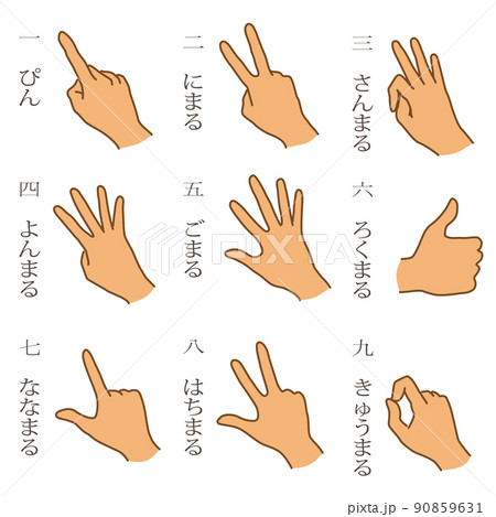 卸売市場で使うてやりのイラスト（手の甲側） 90859631