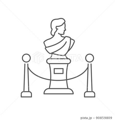 Exhibition hall line icon on white background. Editable stroke. 90859809