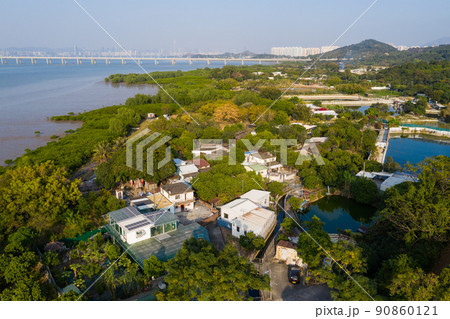 Top view of Hong Kong countryside Top view of Hong Kong countryside 90860121