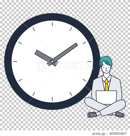 効率よく仕事する男のイラスト素材 90860867