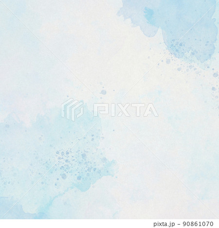 水彩絵の具　淡い色　ブルー系　滲み 90861070
