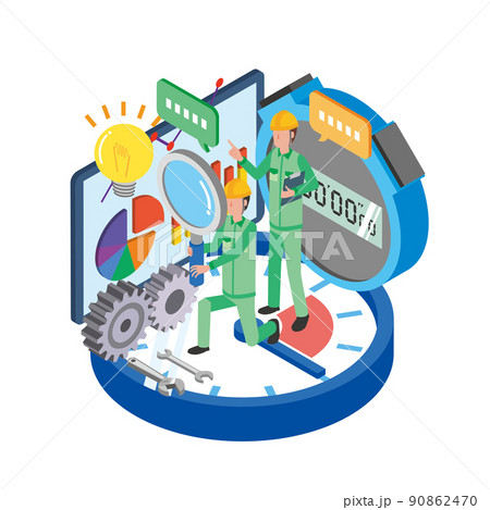 作業内容カイゼンのイメージイラスト 作業内容カイゼンのイメージイラスト 90862470