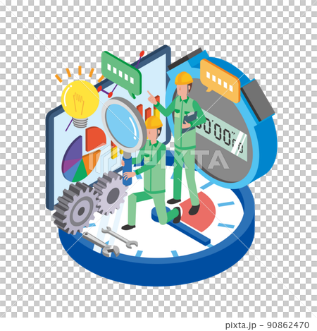 作業内容カイゼンのイメージイラスト 作業内容カイゼンのイメージイラスト 90862470