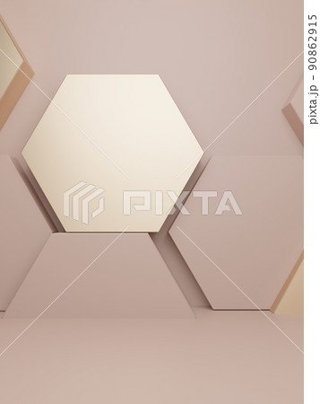 3D Rendering Luxury Product Display Background for Beauty, Health Care, Skincare or Honey Products. Beige, Gold and White. 3D Rendering Luxury Product Display Background for Beauty, Health Care, Skincare or Honey Products. Beige, Gold and White. 90862915