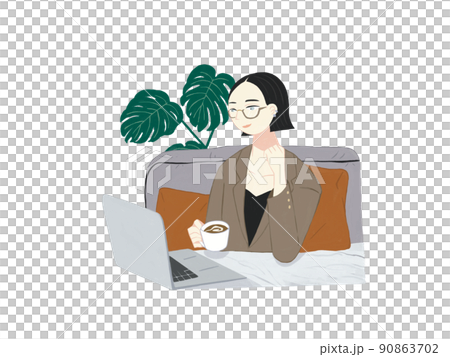 做遠程工作的女孩 90863702