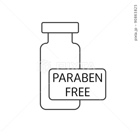 Paraben free icon symbol. Vector stock illustration isolated on white background for packaging design in beauty industry. EPS10 90863825